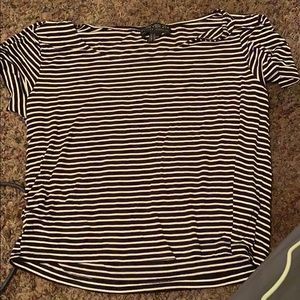 a black and white shirt